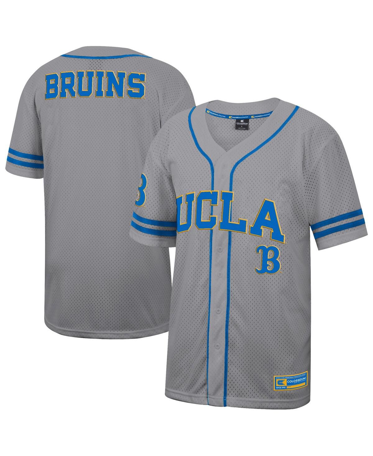 Мужская серая бейсбольная майка свободного покроя UCLA Bruins