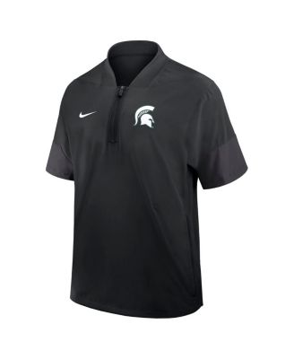 Men's Black Michigan State Spartans 2025 Sideline Coaches Lightweight Short Sleeve Jacket