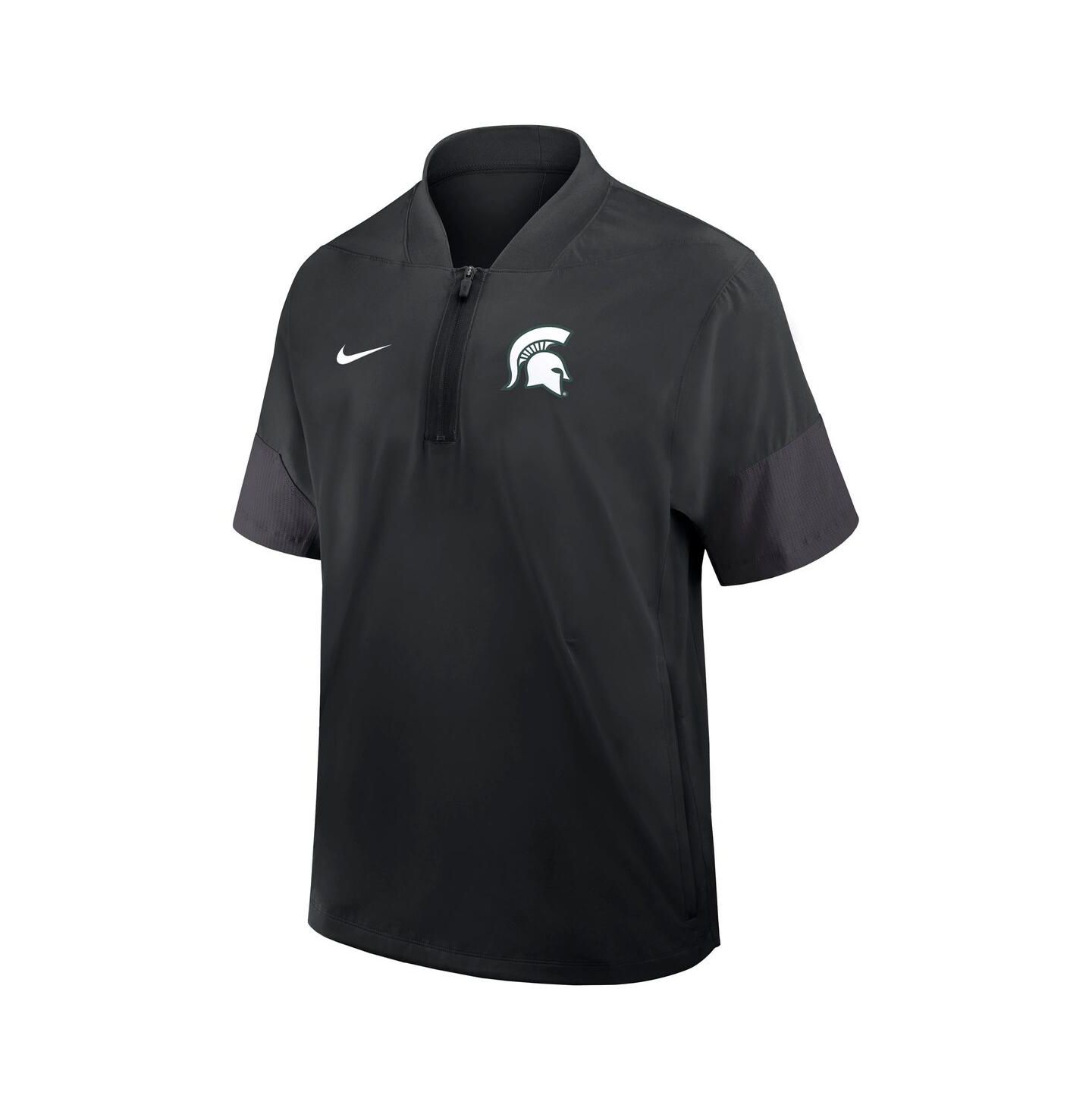 Мужская куртка Nike Black Michigan State Spartans 2025 Sideline Coaches Lightweight Short Sleeve — фото 2