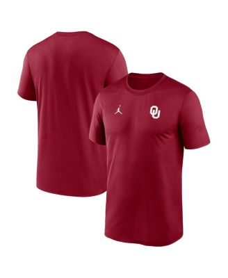 Jordan - Men's Crimson Oklahoma Sooners 2025 Sideline Small Logo Legend Performance T-Shirt