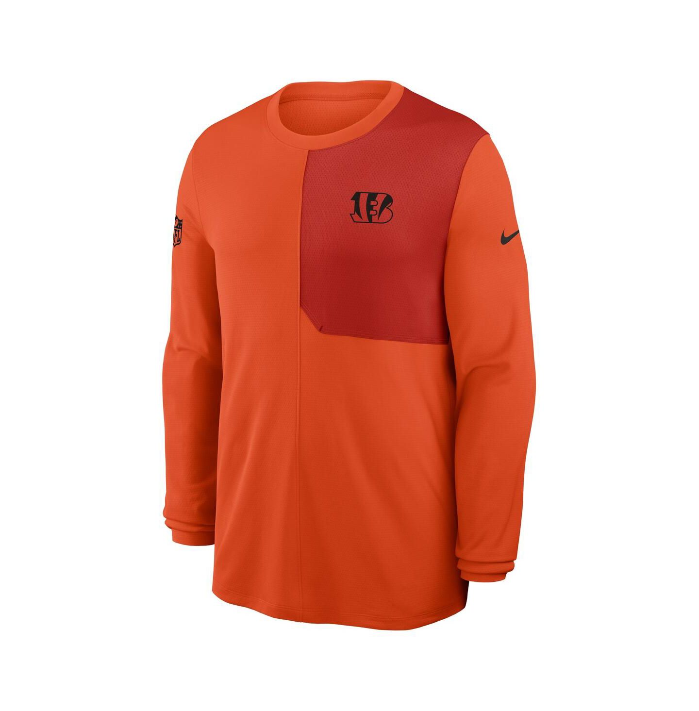 Мужская футболка Nike Orange Cincinnati Bengals Sideline Coach UV Performance Long Sleeve — фото 2