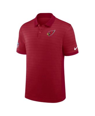 Men's Cardinal Arizona Cardinals Sideline Victory Stripe Performance Polo Shirt