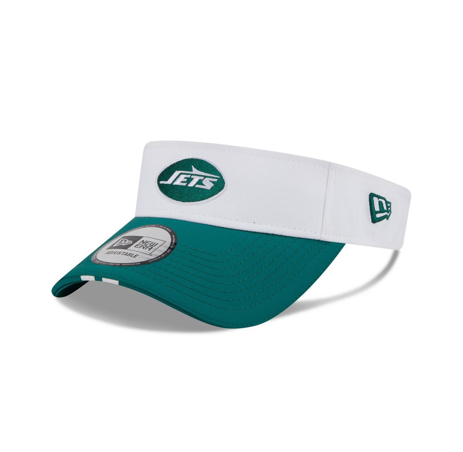 Men's White/Green New York Jets 2025 NFL Training Camp Adjustable Visor Hat