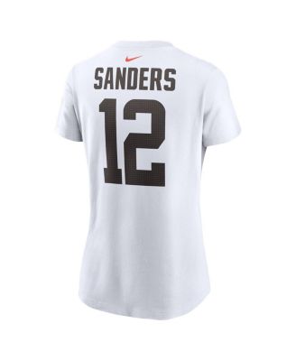 Women's Shedeur Sanders White Cleveland Browns 2025 NFL Draft Name Number T-Shirt