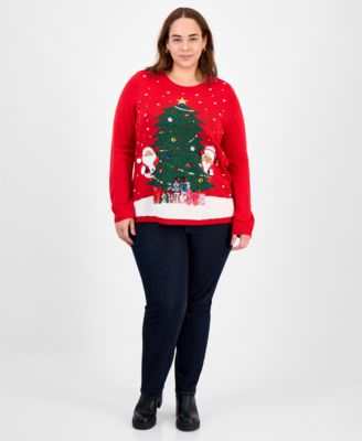 Plus Size Mr. & Mrs. Claus Sweater, Created for Macy's
