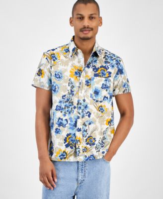 Sun + Stone - Men's Floral-Print Short-Sleeve Shirt, Macy's Exclusive