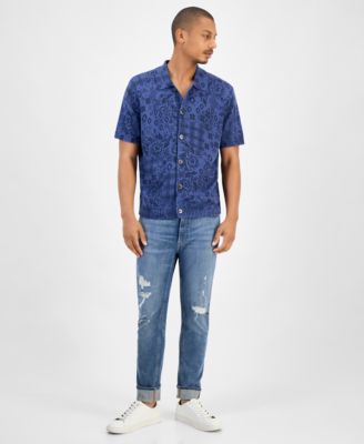 Men's Printed Short-Sleeve Cardigan, Macy's Exclusive