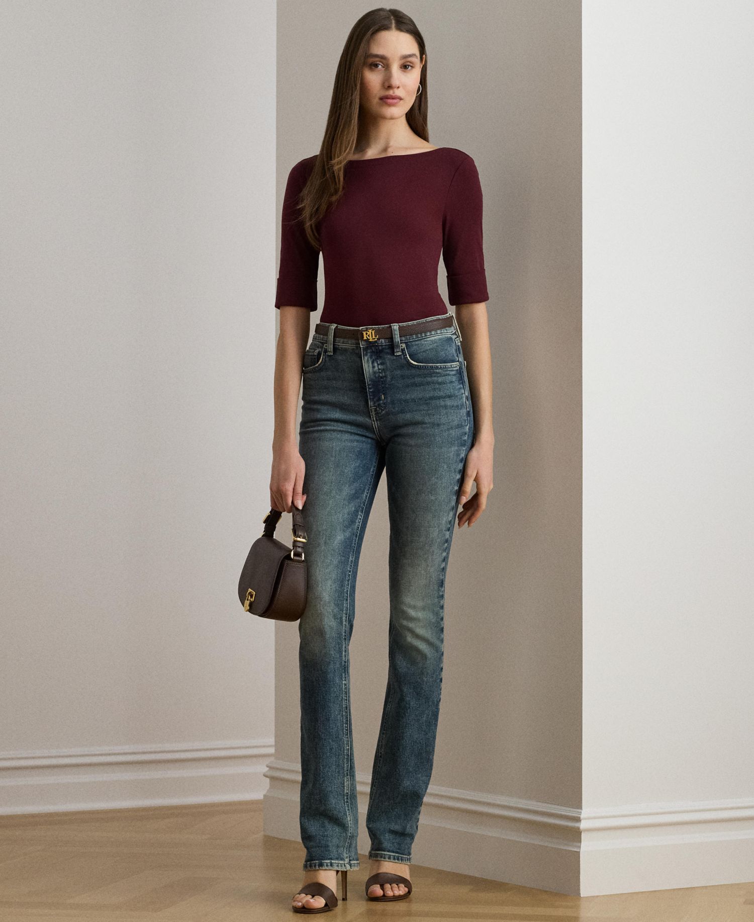 Stretch Cotton Boatneck T-Shirt
