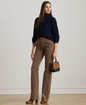 Women's Aran-Knit Cotton Quarter-Zip Pullover