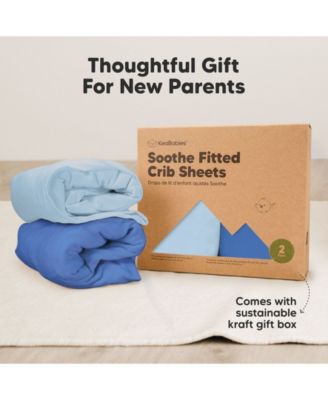 2pk Soothe Fitted Crib Sheets Neutral, Baby Crib Sheets, Fits Standard Nursery Baby Mattress