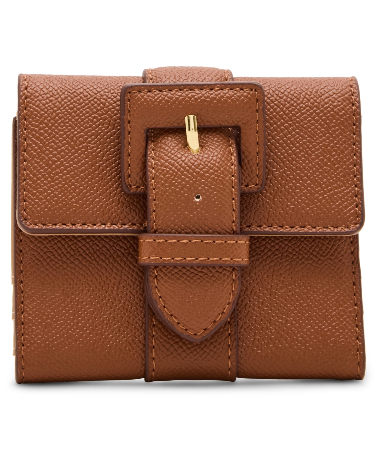 Covered Buckle Trifold Wallet - Brown