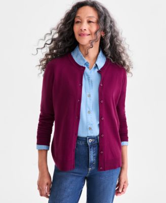 Style & Co - Women's Button-Down Long-Sleeve Cardigan