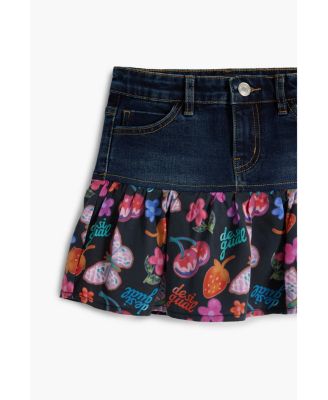 Girls Girls's Denim ruffle miniskirt