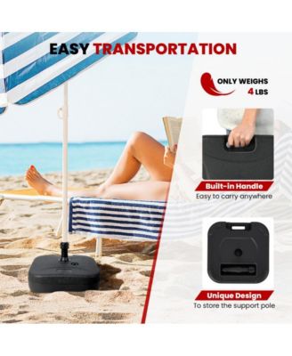 Fillable Patio Umbrella Base with Handle Fit 1.5 Inch Umbrella Poles