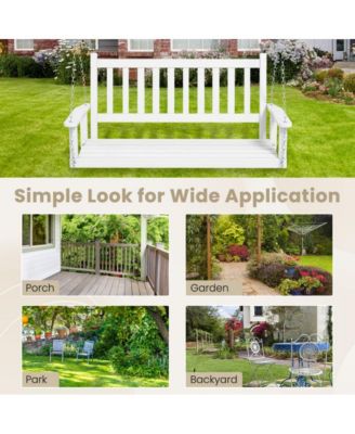 3-Person Wooden Outdoor Porch Swing with 800 lbs Weight Capacity