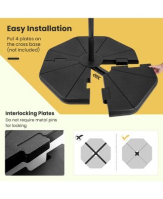 4-Piece Fillable Umbrella Base Stand for Garden Yard Poolside