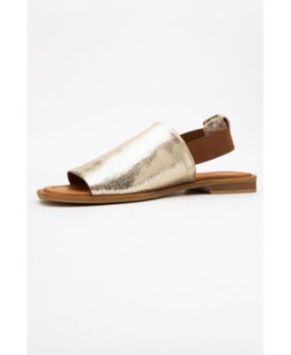 Fuela Leather Elastic Flat Sandals (Women)