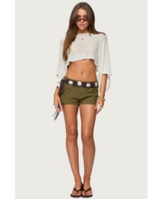 Edikted Womens Laline Oversized Knit Crop Top - Macy's