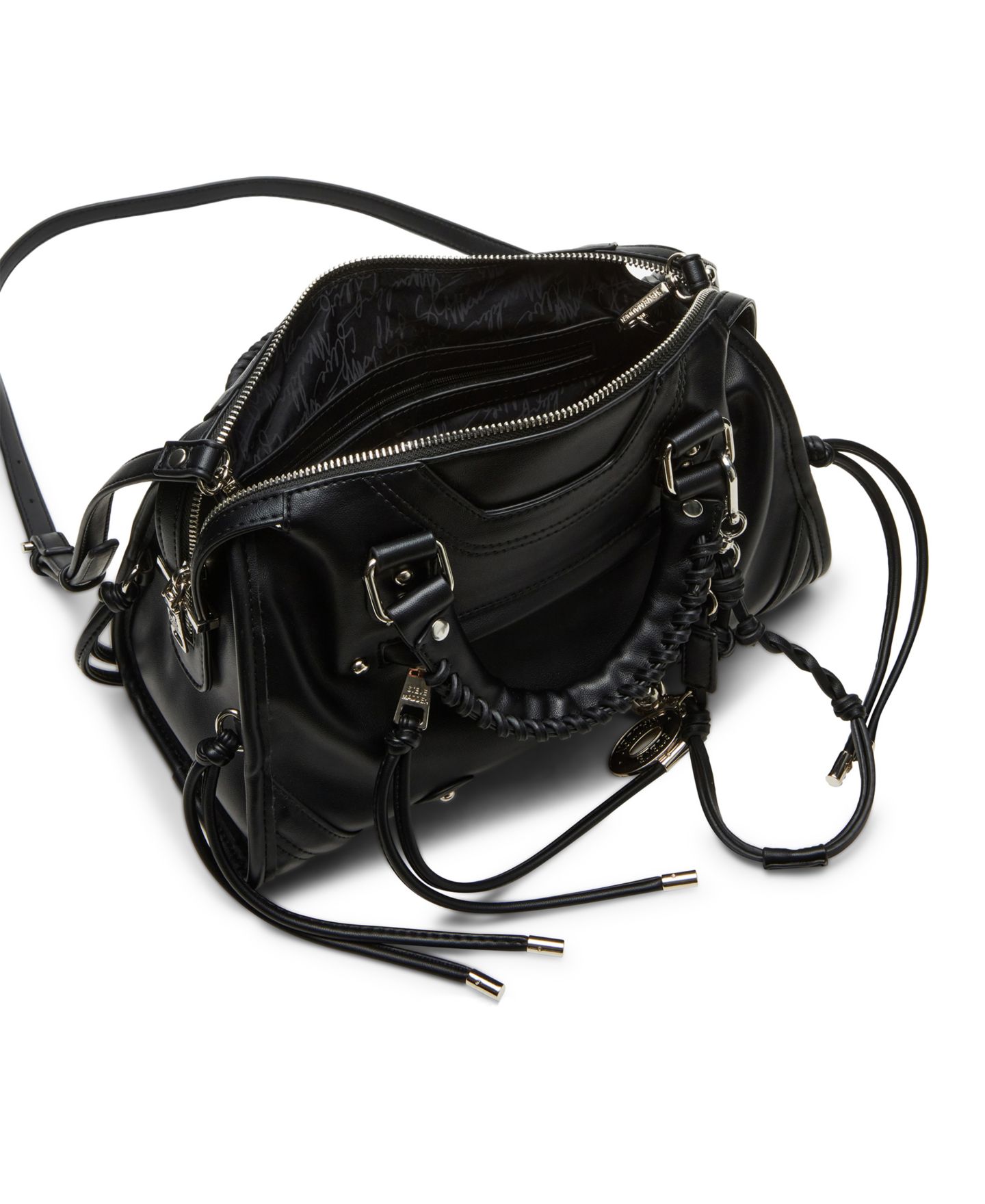 Женская сумка Steve Madden Briggs City Zipper Satchel, цвет: Чёрный — фото 4