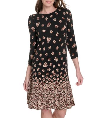 Women's Jersey Printed Ruffled Shift Dress