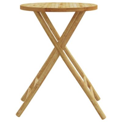 Garden Table Natural Bamboo Medium Foldable Garden Table Round