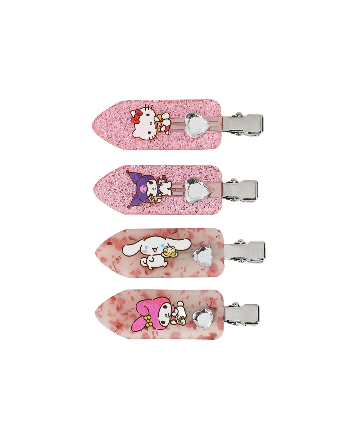 & Friends 4-Piece No-Crimp Hair Clips Set - Hello kitty  friends no-crimp