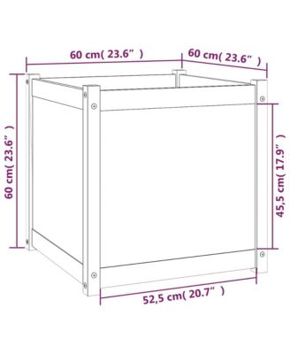 Garden Planters 2 pcs 23.6"x23.6"x23.6" Solid Wood Pine