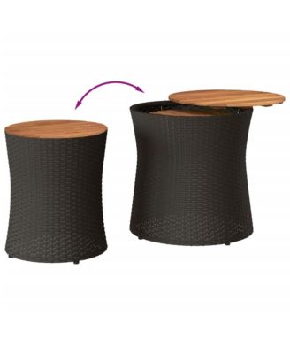 Garden Side Table Black and brown
