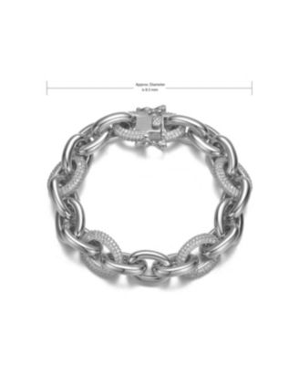 14K Gold Plated or White Gold Plated with Clear Cubic Zirconia Link Bracelet