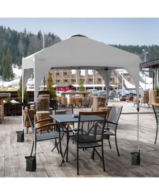 6.6x6.6 FT Pop up Canopy Tent Shelter Height Adjustable w/ Roller Bag