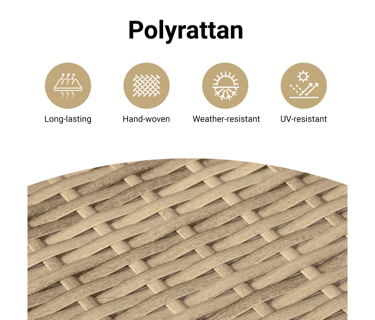 vidaXL Patio Side Tables 2 pcs with Wooden Top Beige Poly Rattan