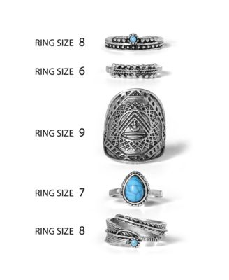 5-Piece Mixed Gold-Tone Dainty Ring Set