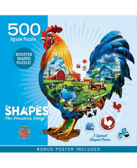 Детские игрушки MasterPieces Puzzles Shapes - The Rooster's Song 500 Piece Jigsaw Puzzle