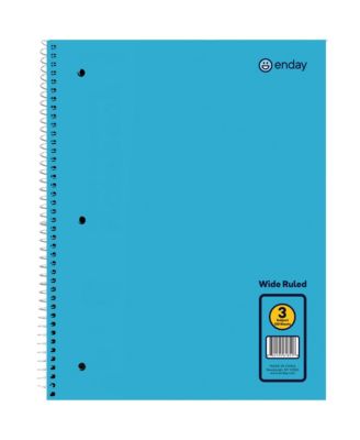 Emraw 3 Subject Spiral Notebooks Pink, Wide Ruled, 120 Sheets White Paper Ideal for Class Assignments, Homework, Planning and General Notes