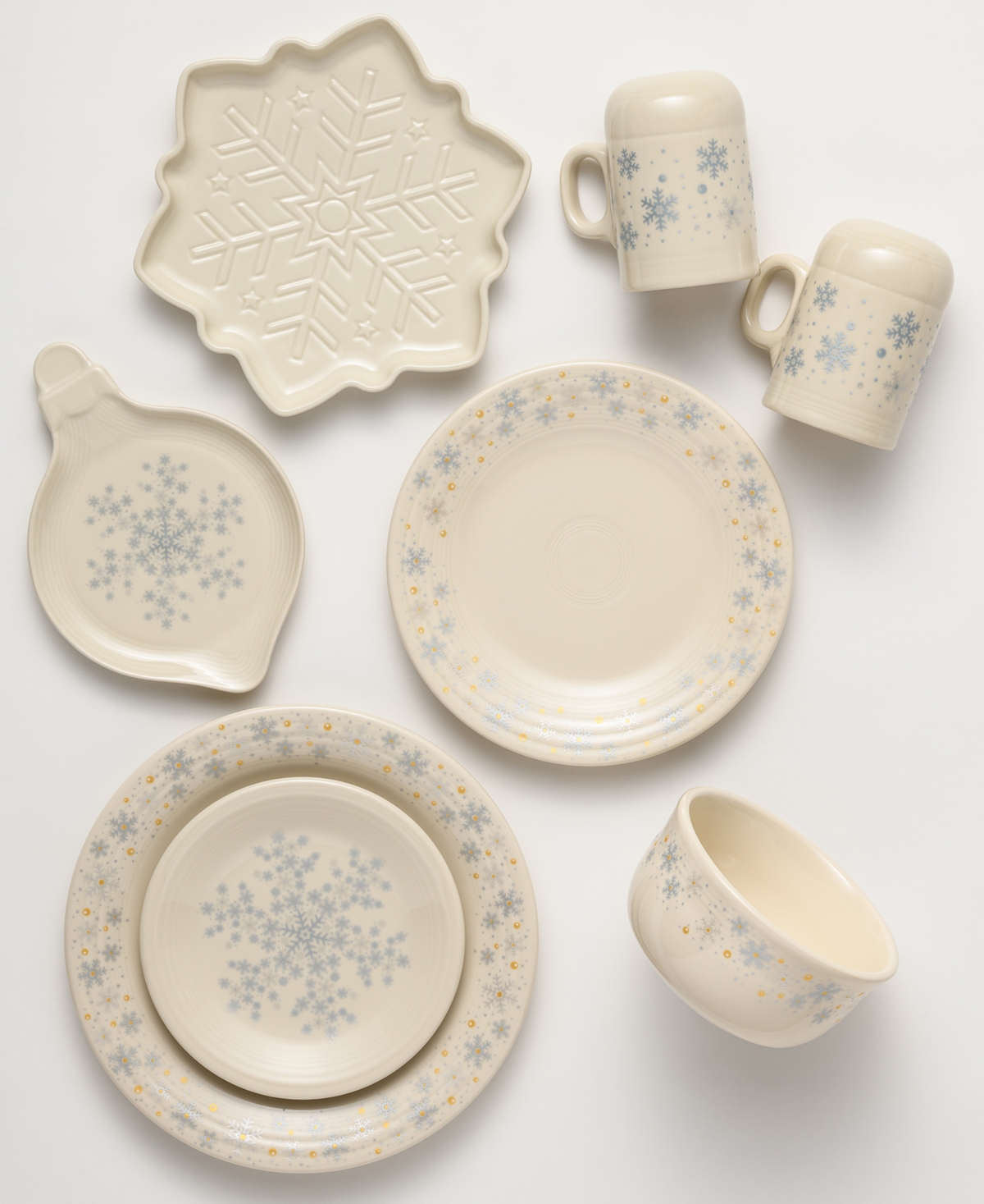 Fiesta Linen Snowflakes Rangetop Large Salt & Pepper Shakers, Exclusively At Macy's In Neutral