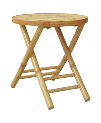 Garden Table Natural Bamboo Bamboo 17.7 in Diameter Foldable