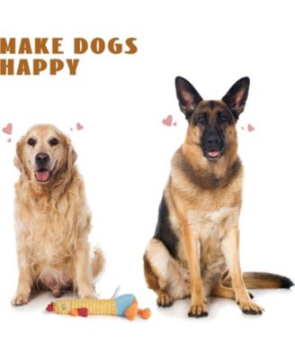 2 in 1 Chicken Lives Twice Dog Toy, Cute Stuffed Toys with Large Durable Rubber Squeaky Core