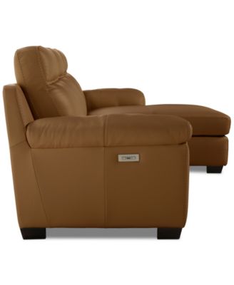 Julius II 3-Pc. Leather Chaise Sectional with 2 Power Recliners