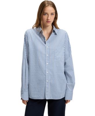 Hugo Boss - Women's Cotton-Blend Striped Blouse