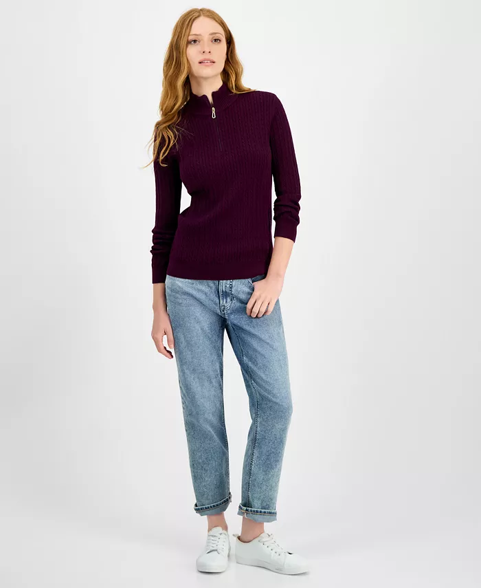 Nautica Women's Cotton Mock-Neck Sweater, Online Only - thumbnail 6