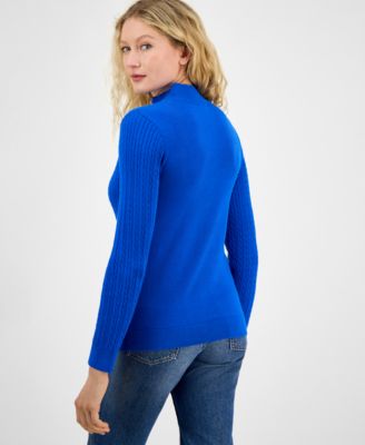 Women's Cotton Mock-Neck Sweater, Online Only