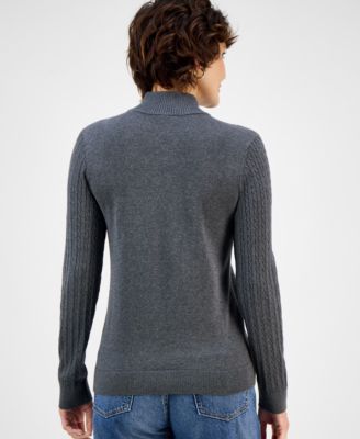 Women's Cotton Mock-Neck Sweater, Online Only
