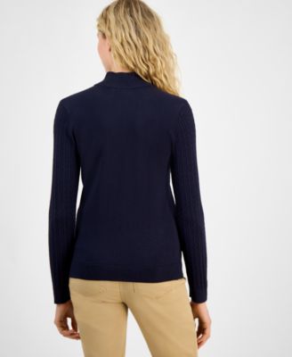 Women's Cotton Mock-Neck Sweater, Online Only