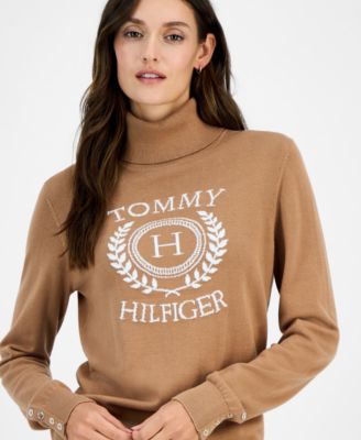 Women's Cotton Crest Turtleneck Sweater