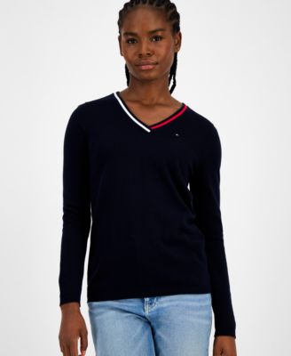 Women's Cotton V-Neck Sweater