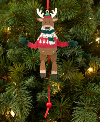 Christmas Cheer Wood Deer Ornament, Macy's Exclusive