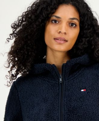 Women's Zip-Front Long-Sleeve Sherpa Jacket 