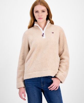 Women's Quarter-Zip Faux-Sherpa Jacket