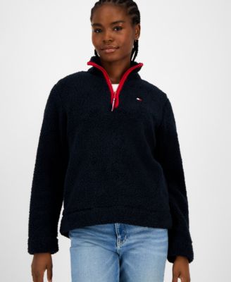 Tommy Hilfiger - Women's Quarter-Zip Faux-Sherpa Jacket