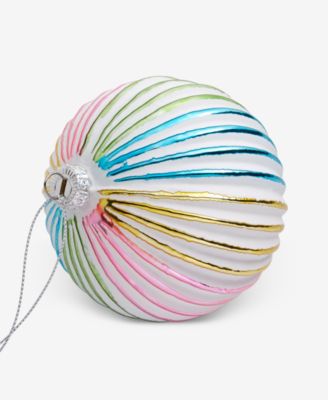 Pastel Shine Rainbow Textured Ball Ornament, Macy's Exclusive
